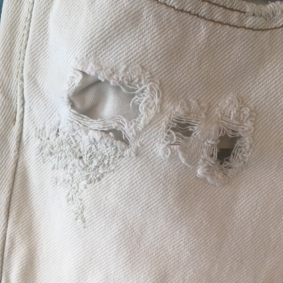 Bleached Ripped/distressed Cropped Low Rise Jeans Y2K - Picture 6 of 7